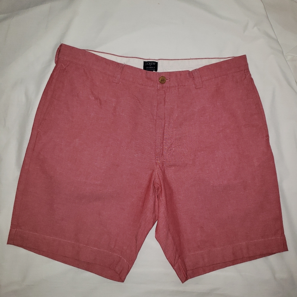 Mens J Crew Red Gramercy Shorts Size 36.